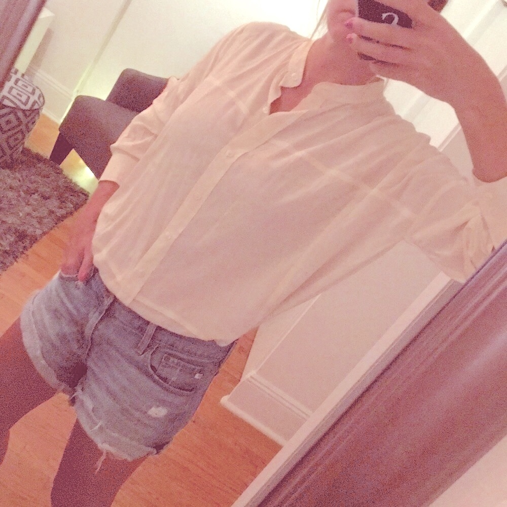 Cream silk blouse